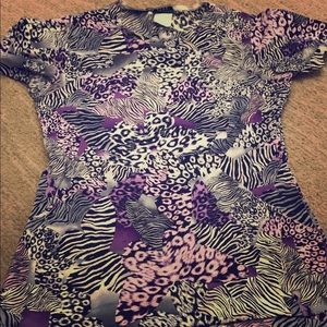 Zebra nursing scrub top